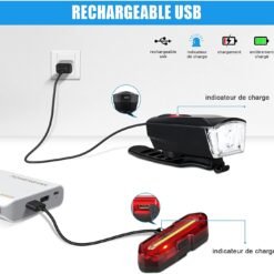 Lampe vélo avant 2 en 1 avec klaxon 15