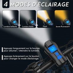 Lampe de vélo avant 3 en 1 8
