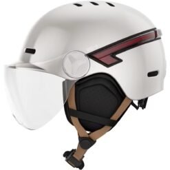 Casque velo avec visiere et led clignotant