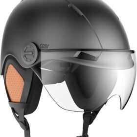 Urban bike or scooter helmet with visor for men and women