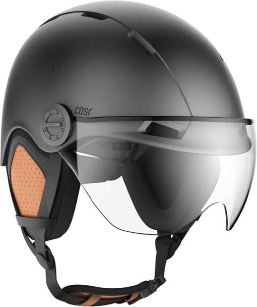 Urban bike or scooter helmet with visor for men and women