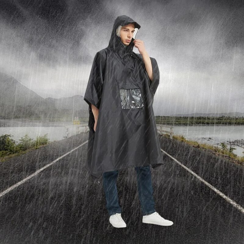 Poncho pluie Noir 5
