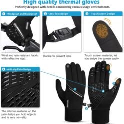 gants hiver tactiles noir