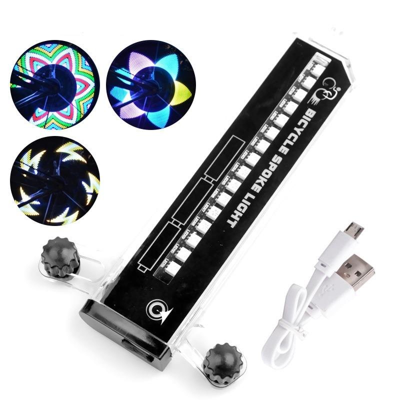 éclairage Vélo LED Kit 2 Lumières LED Moyeu Vélo | 7 Couleurs 18 Modes | Rechargeable USB Étanche IP65 éclairage Roue Vélo Rechargeable USB