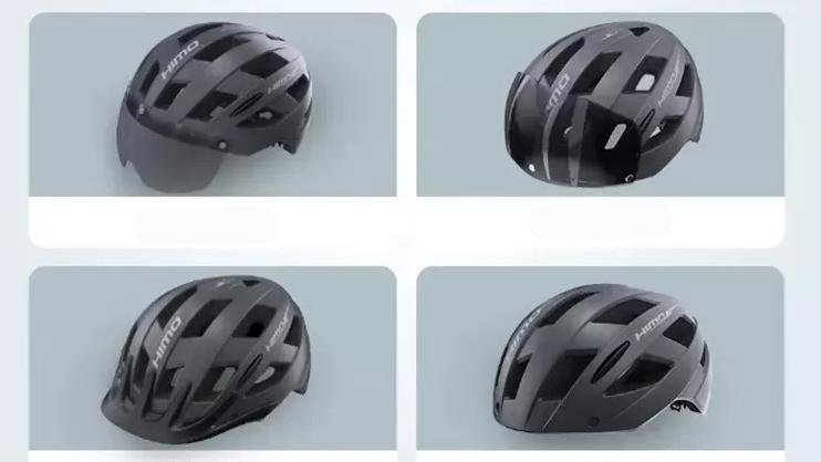 Bike helmet with visor and LED 18