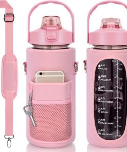 Half Gallon sport and hiking bottle with storage cover - Pink