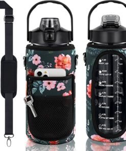 Half Gallon sport and hiking bottle with storage cover - Green