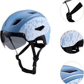 Casque vélo enfant avec visière pour garçon et fille de 4 à 10 ans