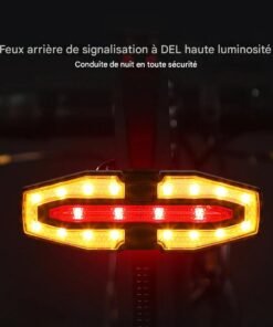 Feu arrière de vélo avec clignotants et télécommande sans fil
