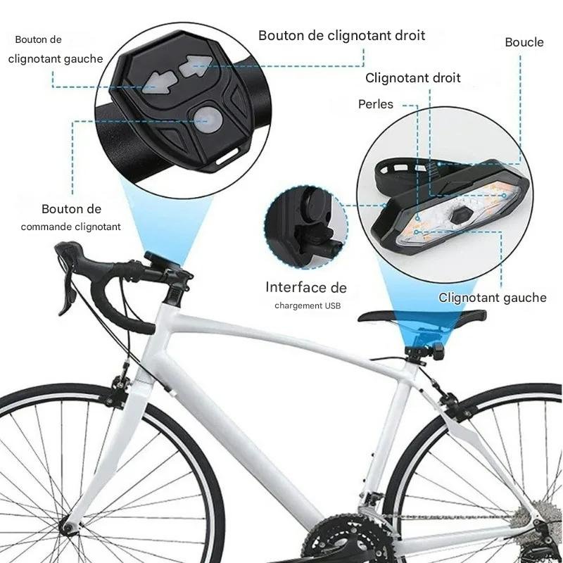 Lampe De Vélo USB Avec Klaxon Intégré - 300 Lumens, étanche, 7 Modes, Pour Route Et VTT, Télécommande Incluse