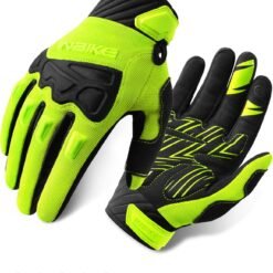Gants de cyclisme vert avec protections TPR et paume rembourrée de 5 mm sur fond blanc