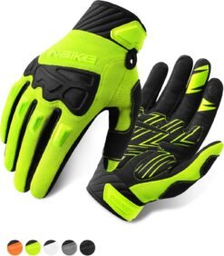 Gants de cyclisme vert avec protections TPR et paume rembourrée de 5 mm sur fond blanc