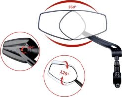 Rétroviseur de vélo haute définition avec bras allongé et surface panoramique