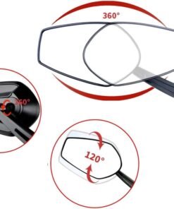 Rétroviseur de vélo haute définition avec bras allongé et surface panoramique