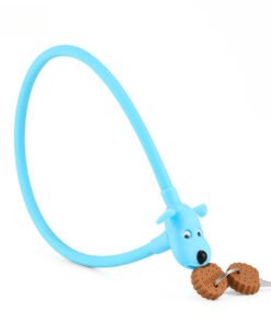 Antivol vélo enfant modèle Flappie à tête de chien couleur bleu