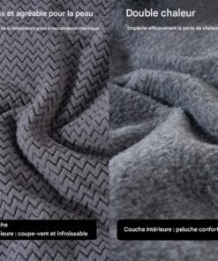 Gros plan sur l'intérieur en polaire douce et le cordon de serrage ajustable du masque de cou