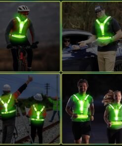 Présentation des modes flash lent, rapide et fixe du gilet de sécurité rechargeable par USB