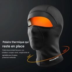 Schéma montrant la protection coupe-vent et thermique intégrale de la tête et du cou.