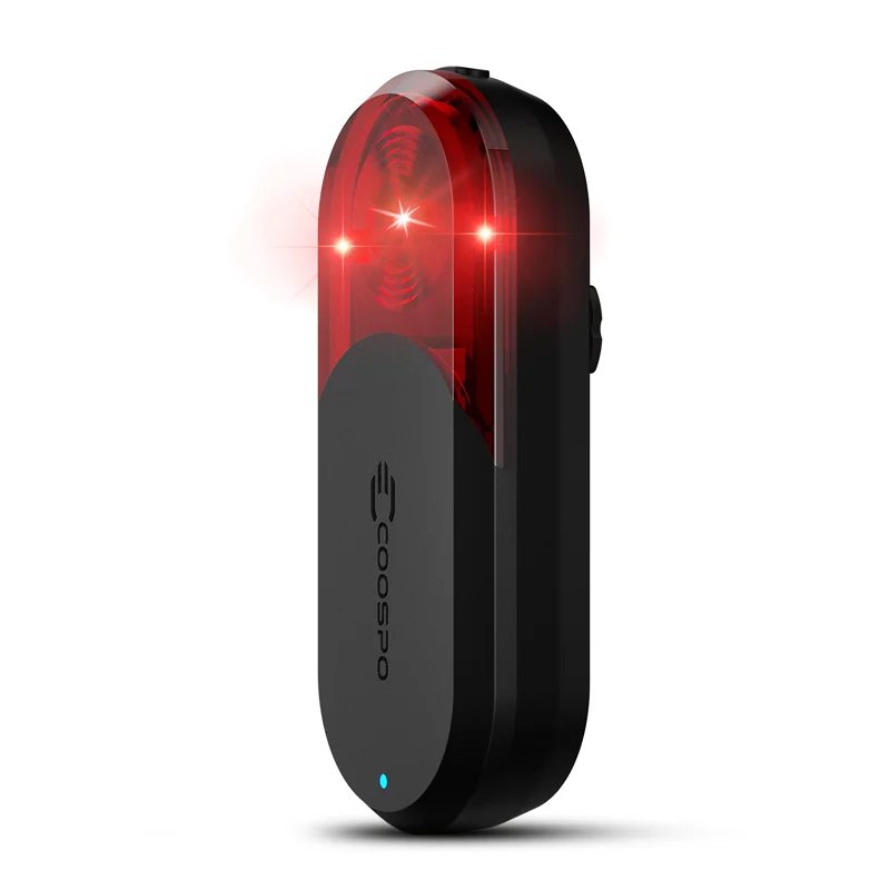 Feu arrière vélo radar avec détection jusqu’à 140 m, éclairage 220°, 7 modes, alerte freinage et connectivité ANT+ / Bluetooth. Autonomie 40 h, IP67, 64 g. Sécurité active jour et nuit pour vos sorties vélo.