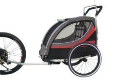 Remorque Vélo et Poussette Convertible pour 1 à 2 Enfants