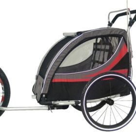 Remorque Vélo et Poussette Convertible pour 1 à 2 Enfants