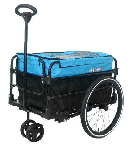 Remorque de Transport et Chariot Piéton 2-en-1 en Aluminium