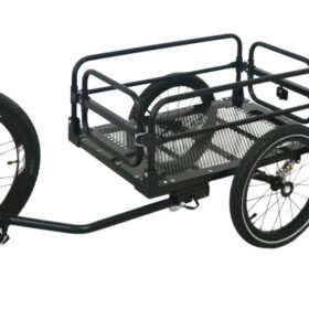 Remorque de Transport Vélo Pliable en Acier avec Amortisseurs