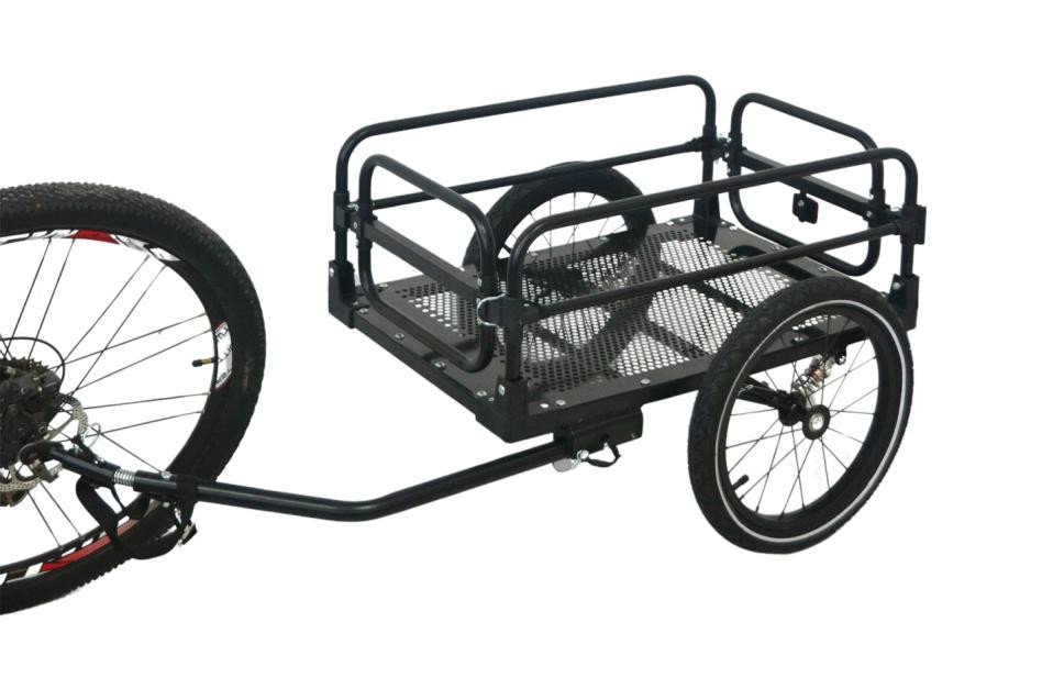 Remorque de Transport Vélo Pliable en Acier avec Amortisseurs